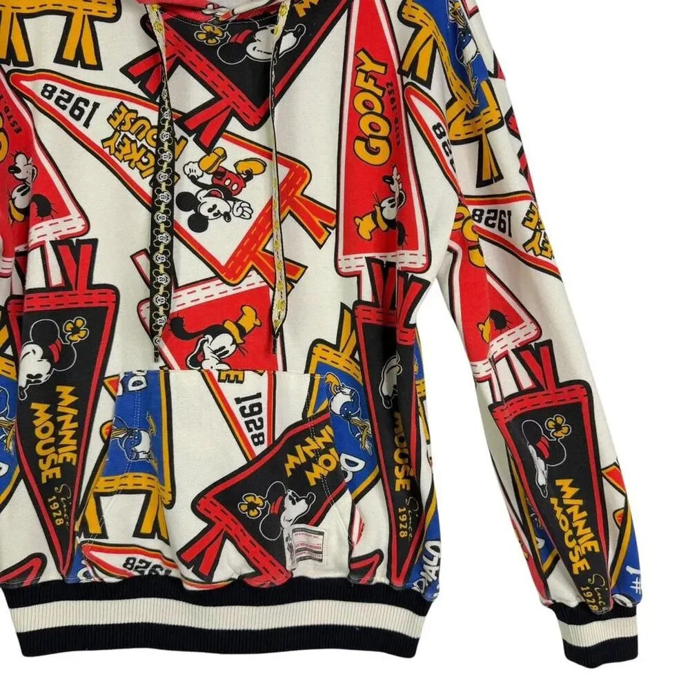 Disney x Macy's Varsity Pennant Hoodie Mickey Minnie Goofy Donald Retro Unisex